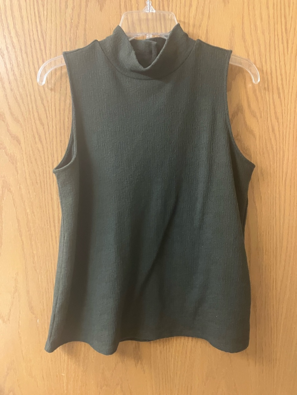 LOFT Sleeveless Mock Neck Tank Top in Dark Olive